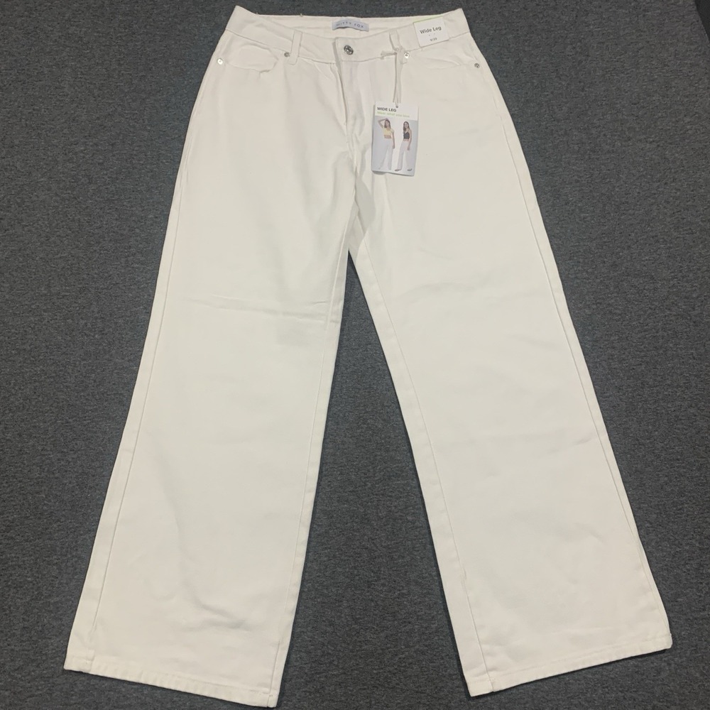 Witty Fox White Wide Leg 100% COTTON Pants -Juniors Size 9 (30x30)